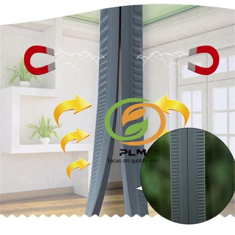 Magnetic PVC Strip Door Curtain Winter Insulated Door Curtain Panel PVC Thermal Insulated Door Curtain for Outdoor, Balcony