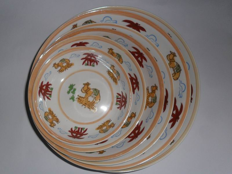 Rice Pasta Fuirt Plate Size 6"-12" Stick Decal Porcelain Ceramic Tableware