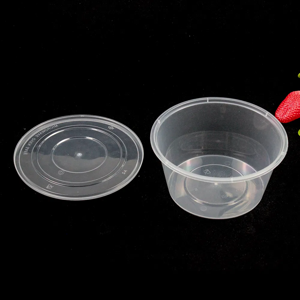 Dispsoable Plastic Tableware 173mm Top Diameter PP Plastic Bowl with Lid