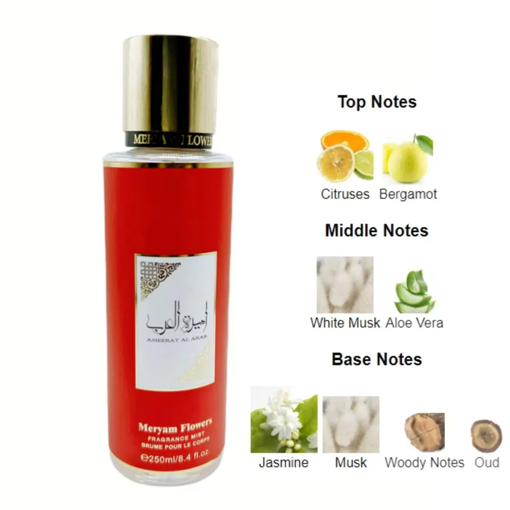 250ml Arabic Perfume Spray Dubai Arab Middle East Rose Oriental Lemon Citrus Aroma Fig Long Lasting Fragrance Mist Women Perfume