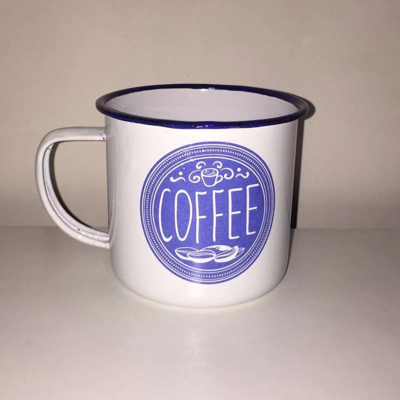 Enamel Mini Coffee Mug 5cm White Color with Different Design