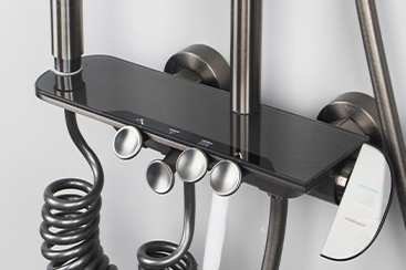 Senhang Bathroom Gun Gray Four-Function Boosting Shower Head Set