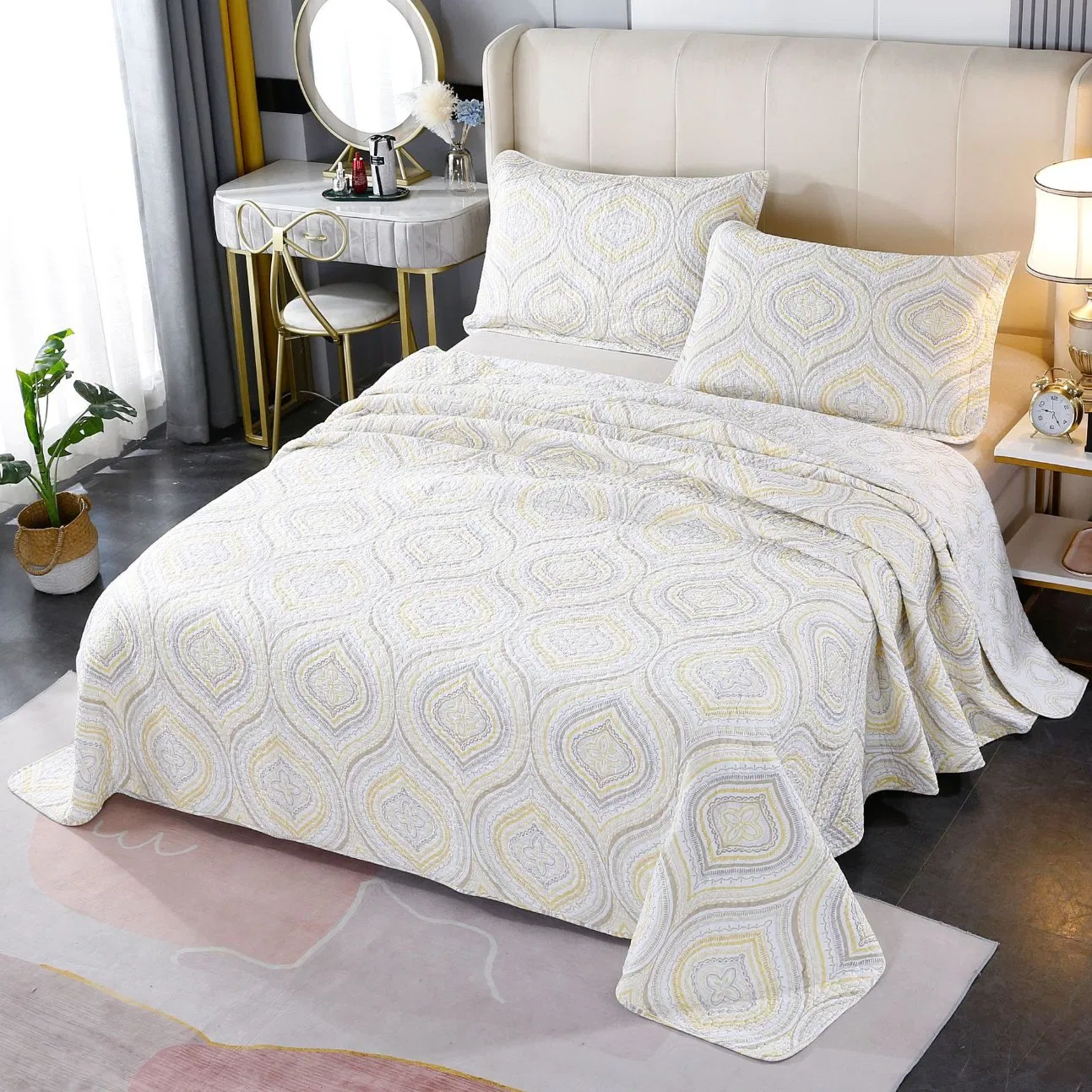 Hot Selling Holiday Home Use Gift Coverlet Custom Color Bedding Coverlet Sets Close Skin Soft Nature Quilt Bedspread