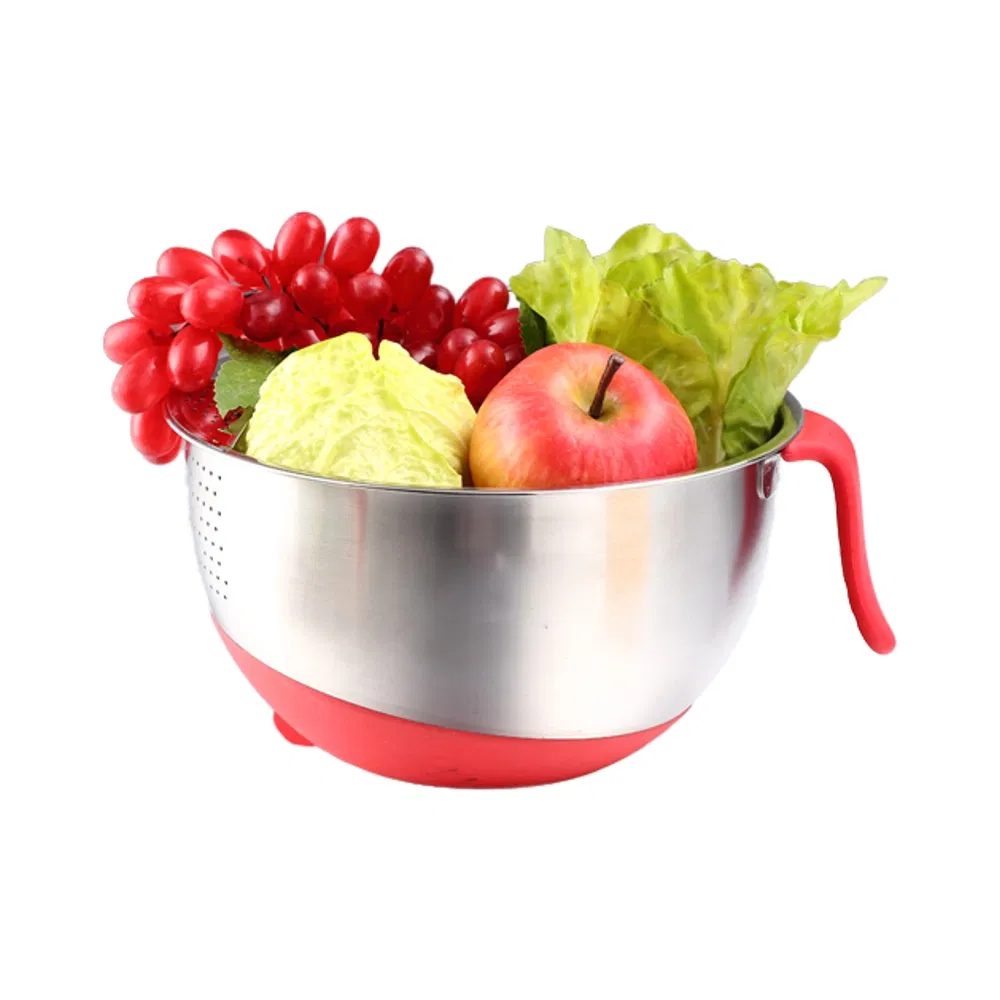 New Design Filtered Stainless Steel Mesh Rice Colander Strainer and Bowl Rice Washing Bowl