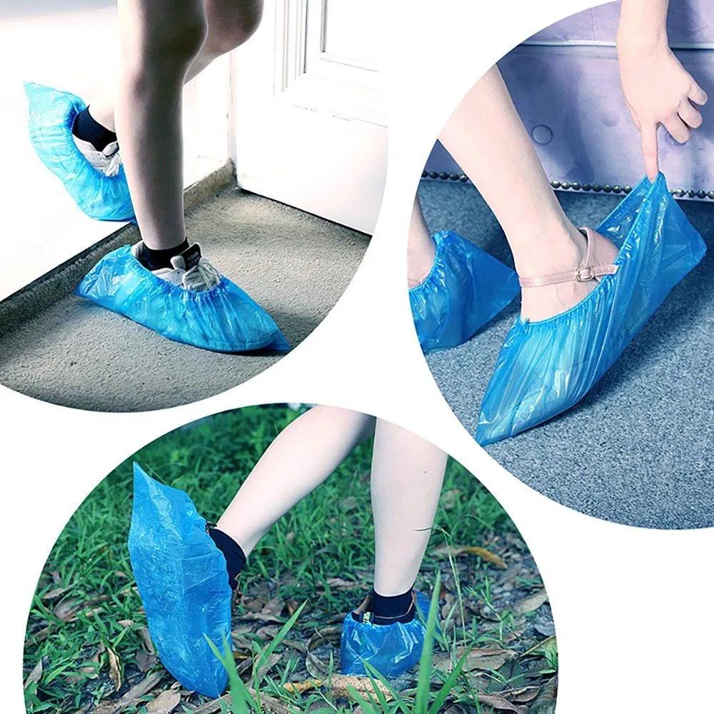 Medical Disposable CPE Shoecover Cleanroom PE Anti Slip Plastic Waterproof Shoe Cover Top1 in Most Popular Shoe Cover Dispenser