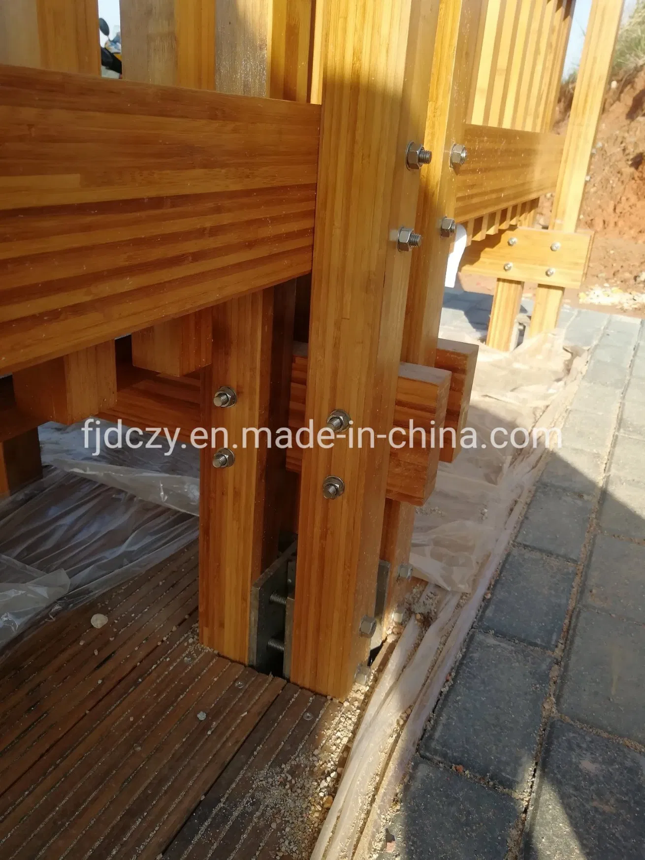 Structure Engineered Laminated Bamboo Beam Building Materials Durable Solid Bamboo Beam