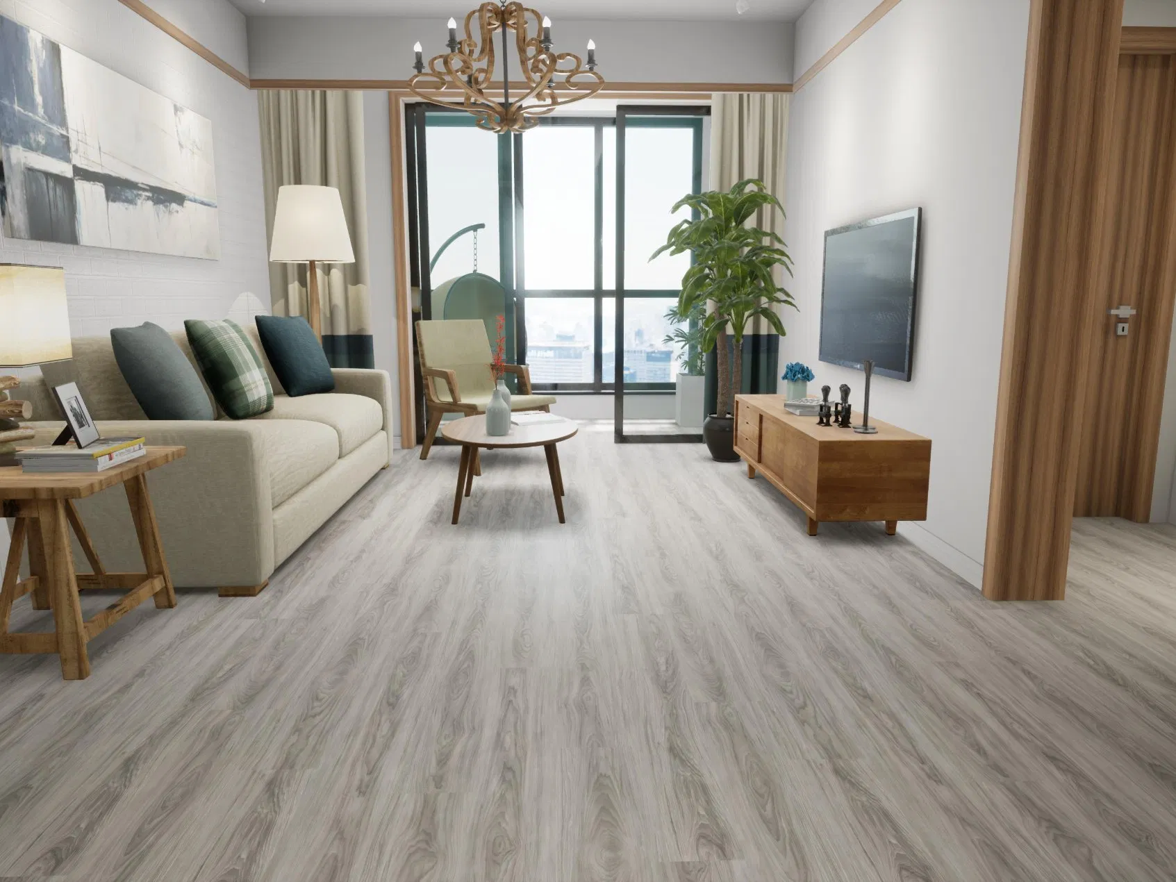 5-12mm Long Board/Herringbone Painted-Bevel Waterproof Anti Scratch Virgin Material E. I. R. PVC WPC/Spc/Lvt/Laminate Click Vinyl Flooring with IXPE/Cork/EVA