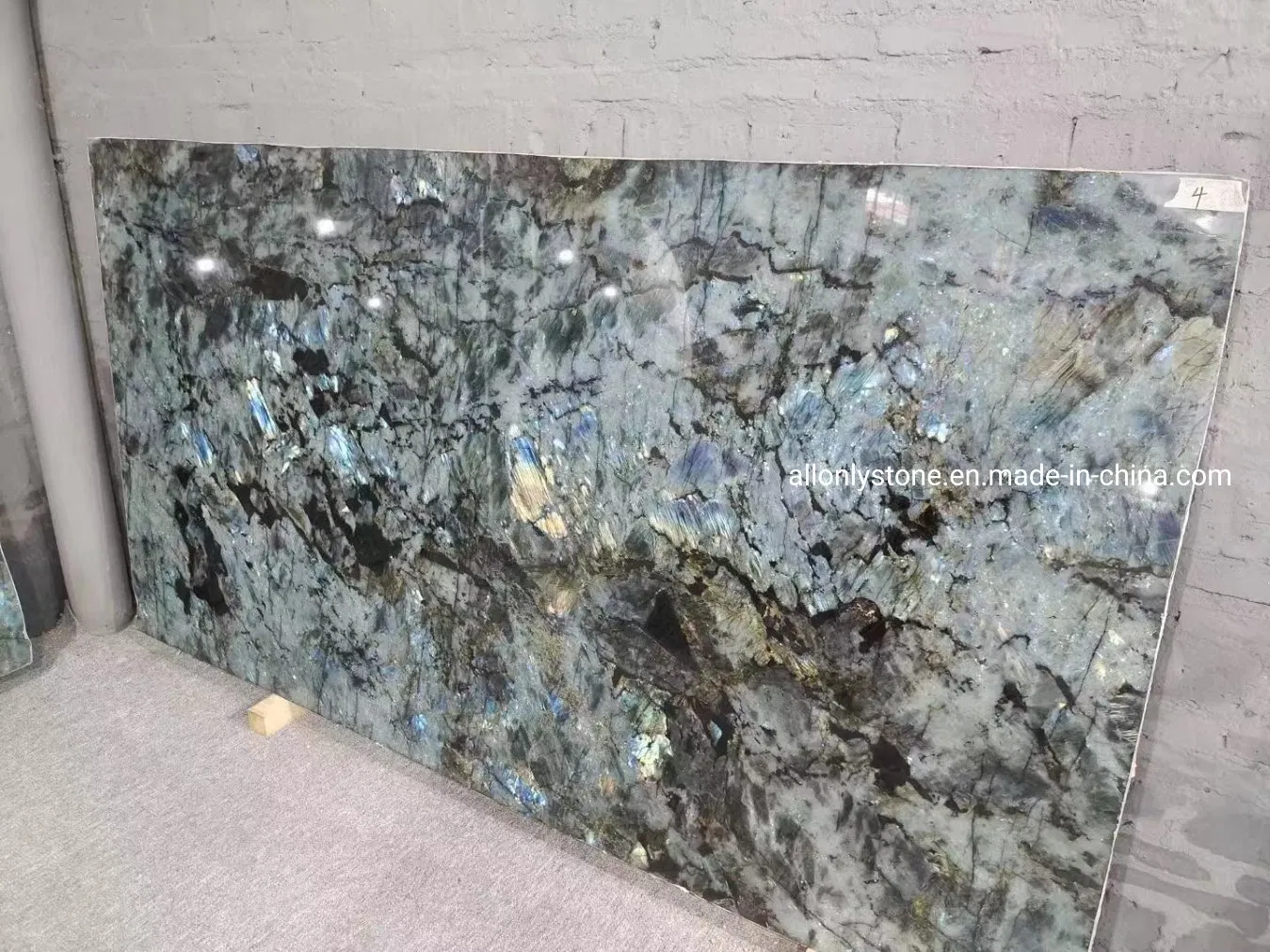 Light Through Natural Brazil Luxury Granite Stone Labradarite Blue Slab for Stone Wall Tiles