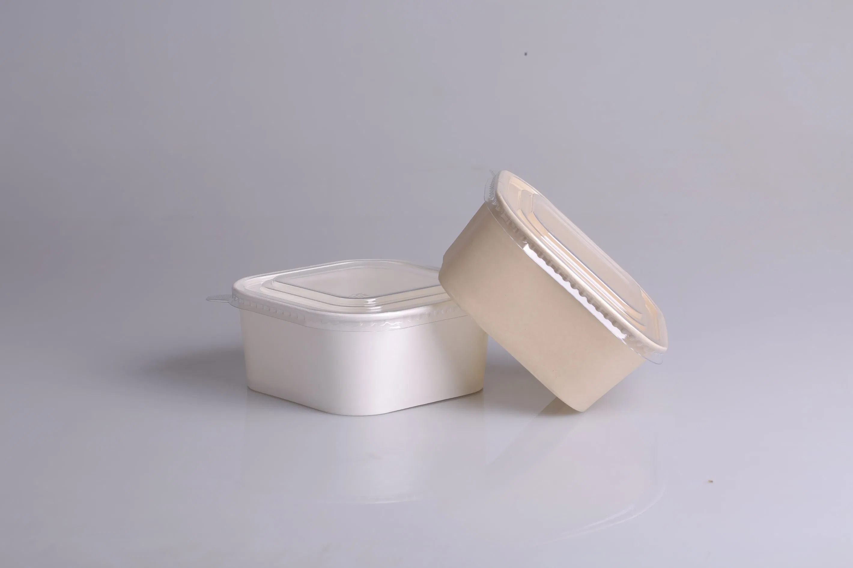 Customizable Square Paper Bowls, Eco-Friendly Disposable for Takeout Food