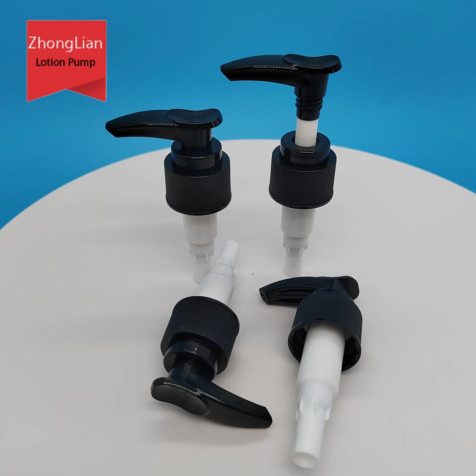 24/410 2cc Black Ribbed Closure up Down Lock Plastic Lotion Pump Sprayer