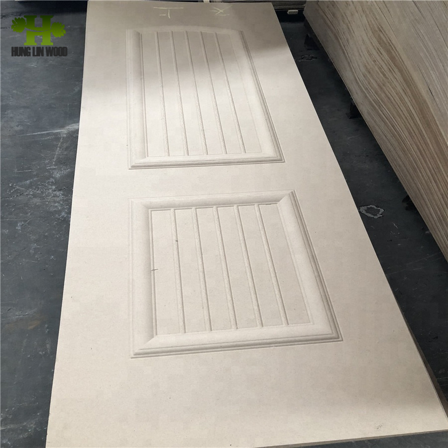 Natural Wood Veneer HDF Moulded Door Skin for Interior Door