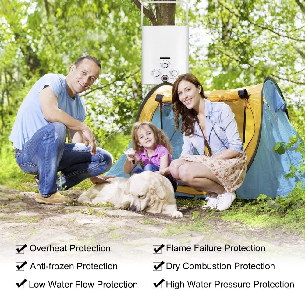 Tankless Propane RV on Demand Thermomate Outdoor Camping Hot Water Heater Gas Portable 6L