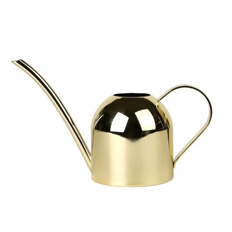 500/1000ml Watering Pot Stainless Steel Long Mouth Green Plant Watering Can Golden Watering Kettle Small Watering Gardening Tool