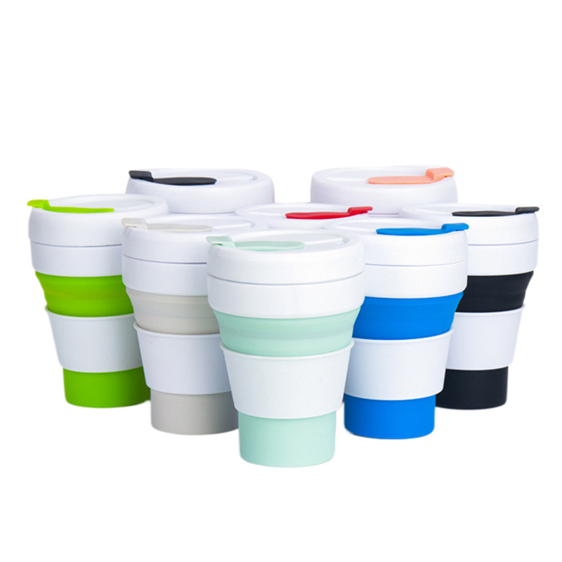 Wholesale Custom Silicone Folding Coffee Cup Portable Telescopic Outdoor Drink Water Cup