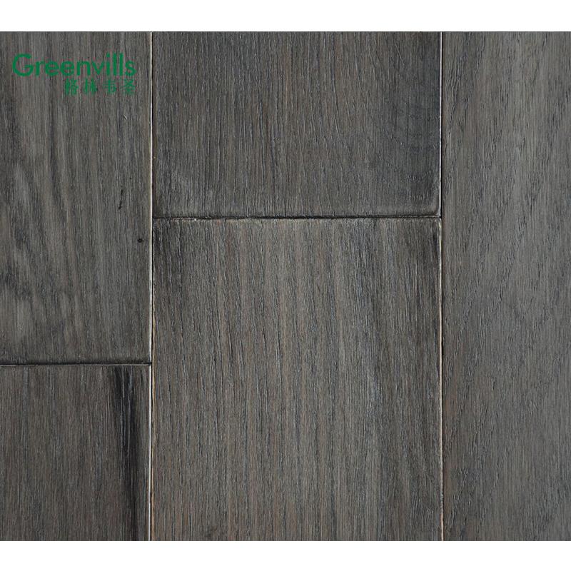 Solid Hickory Real Hardwood Wooden Flooring Grey Color