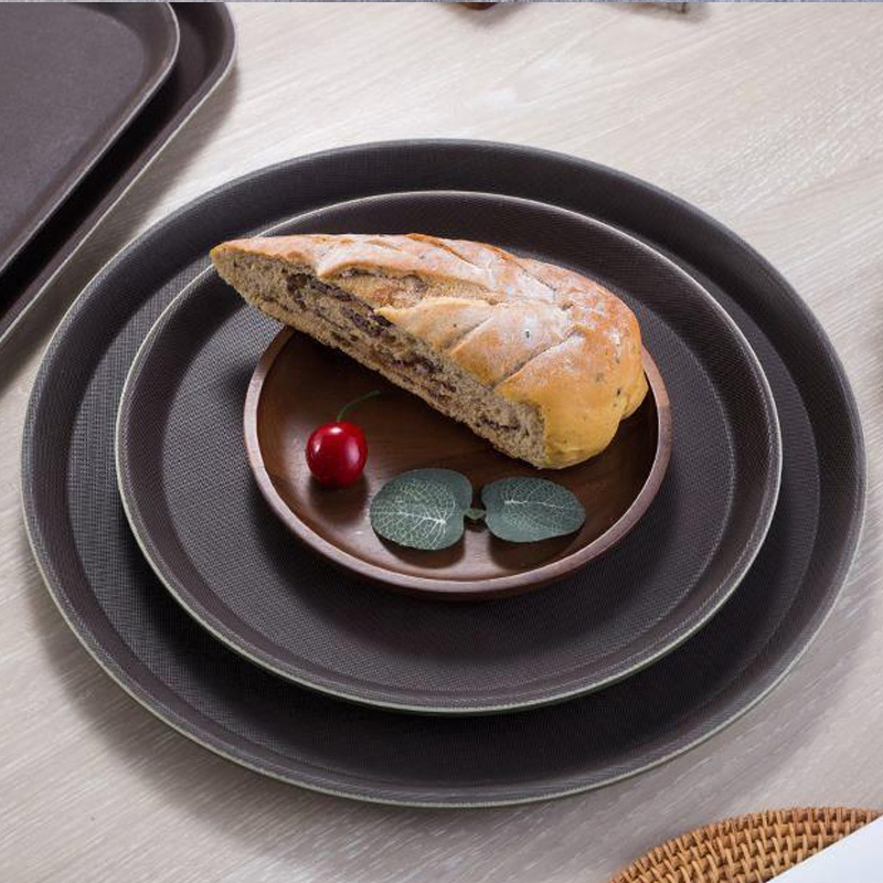 Commercial Non-Slip PP Plastic Rectangle Fast Food Serving Tray for Cafeteria