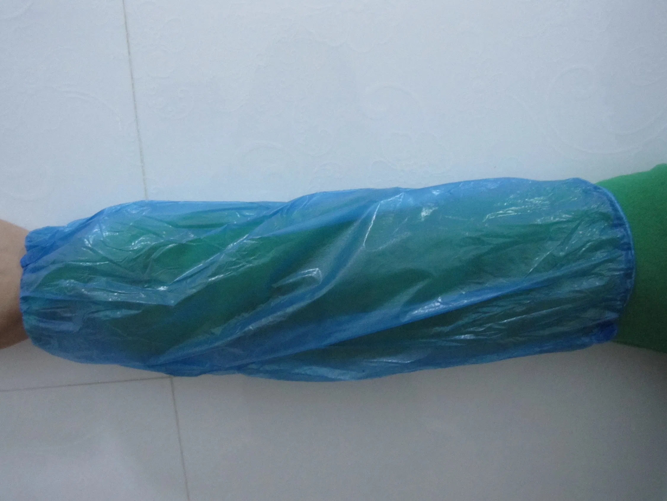 Blue Machine Made Disposable Arm Sleeve Cover Plastic