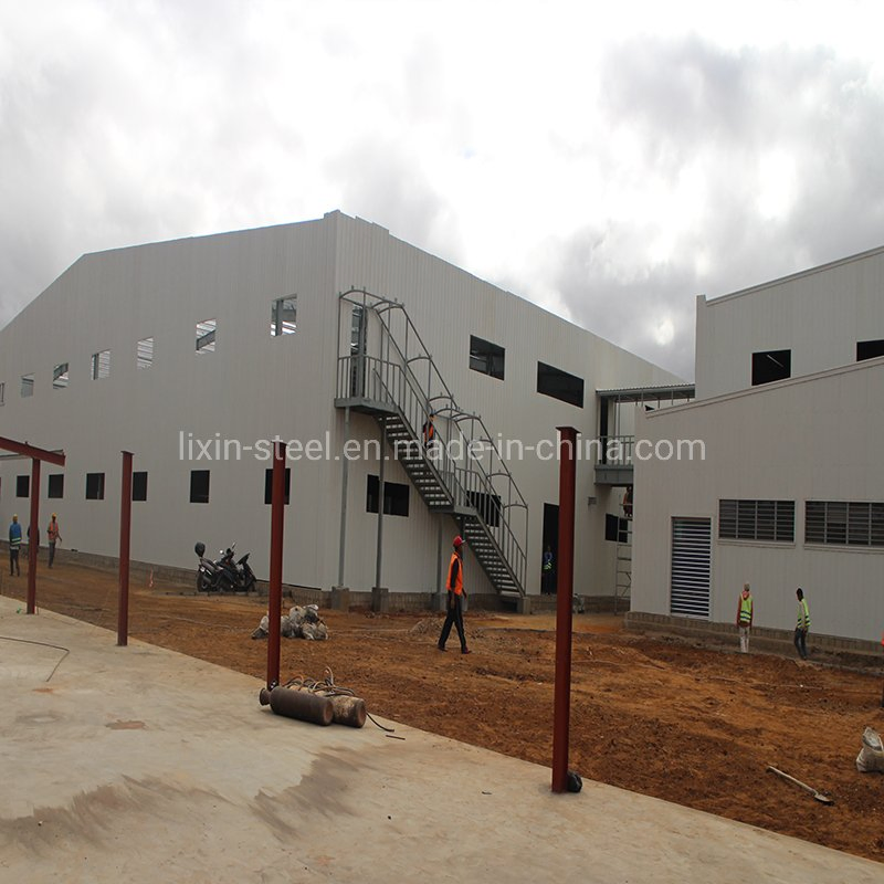 Africa Steel Structure Storage Shed Prefabricated Buildings Connect with Steel Bridge