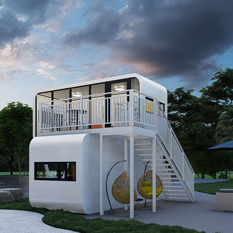 High Quality Earthquake Resistant Easily Movable Mobile Prefab Cabin Apple Capsule House