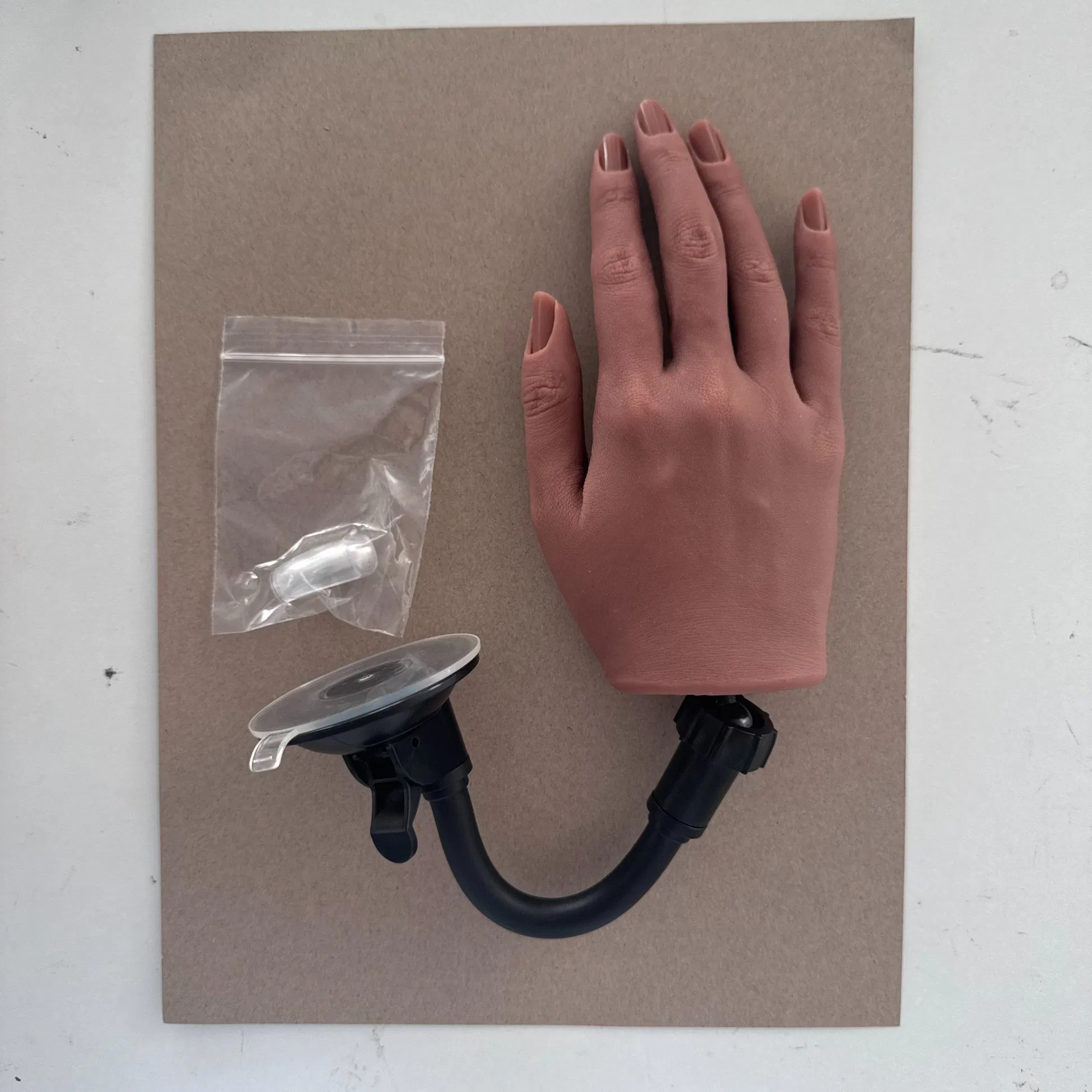 Nail Art Practice Hand Painted Silicone Fake Hand Training Model Nail Tool Display Bracket