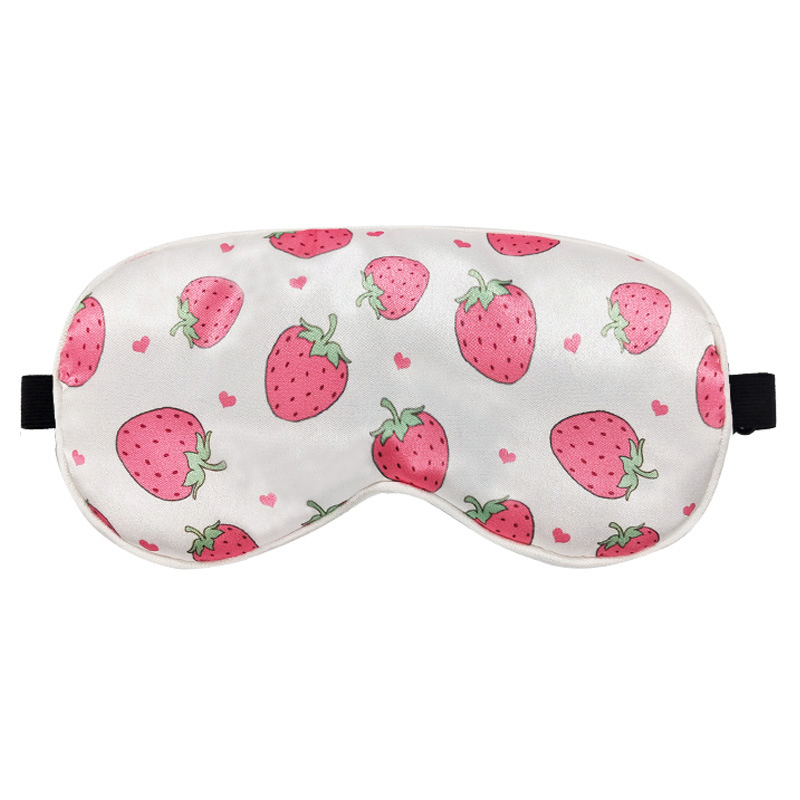 Premium Breathable Blackout Sleep Eye Masks Strawberry Printed Multi-Functional Sleep Eyemasks