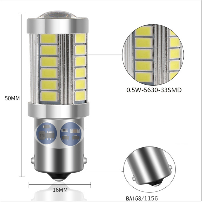 P21W 33 LED 5630/5730 SMD Универсальная лампа для стоп-сигналов и заднего хода (красная/белая/желтая, 12V)