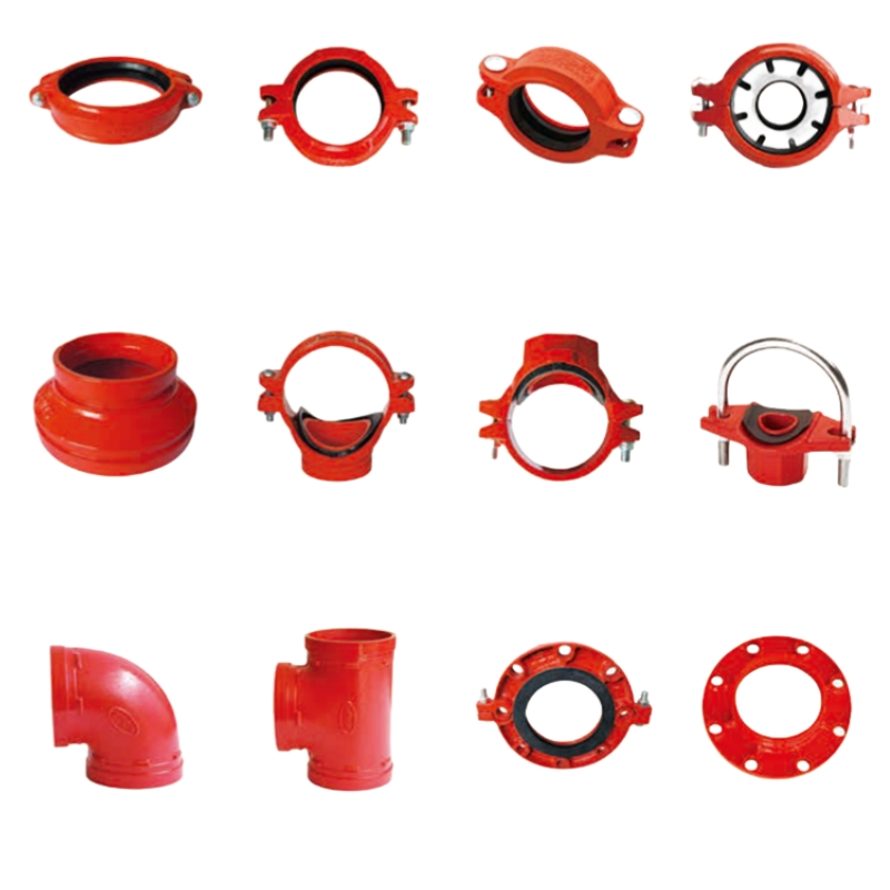 Ductile Iron FM Approved Grooved Fire Fighting Grooved Pipe Fittings Threaded Mech Cross