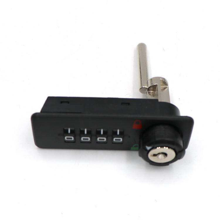 Mechanical Black ABS 4 Dials Password Triple Desk Drawer Combination Lock