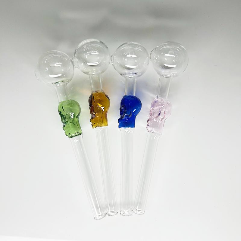 Double Globe Oil Burner Pipes Assorted Colors Sweet Puff Glass Water Pipe