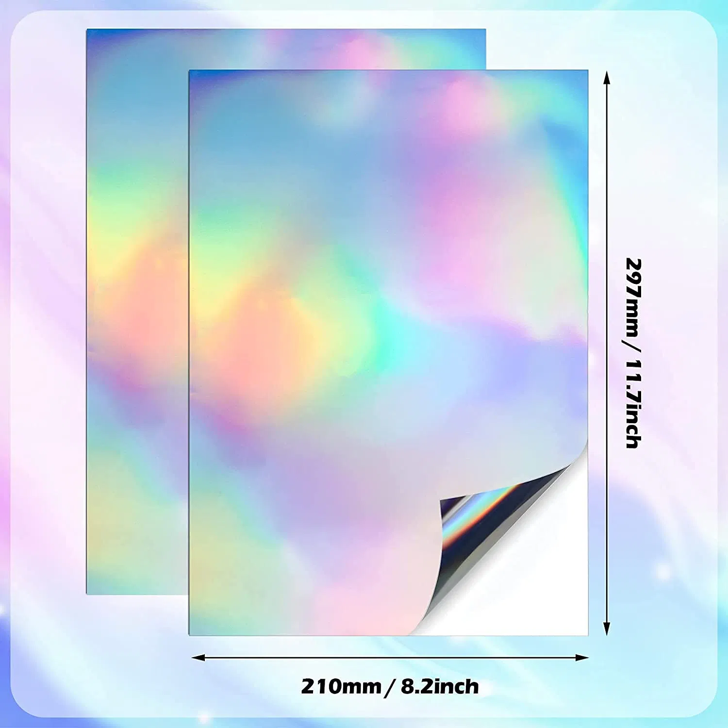 Carton Aluminum Foil Rightint Die Cutting Paper Waterproof Holographic Sticker