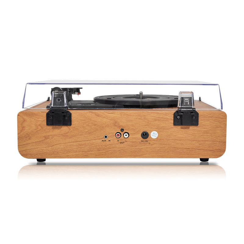 Винтажный проигрыватель винила с Bluetooth, деревянный корпус