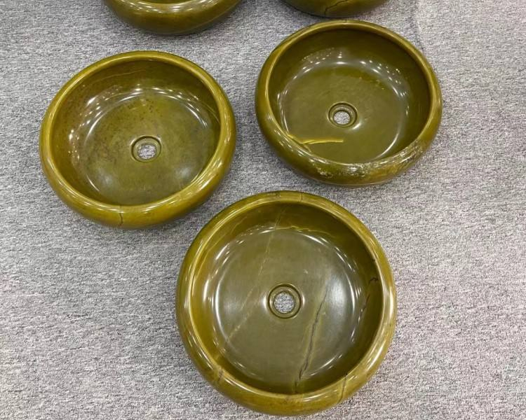 Luxury Indoor Rainforest Green Marble Basin Sink for Bathroom Vanity Top