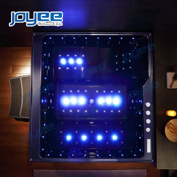 Черный акриловый спа-бассейн на 4 персоны с водопадом