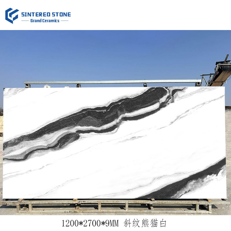 Factory Price New 1200X2700mm Marble Floor Tiles Twill Panda White Sintered Stone for Wholesale Engineering