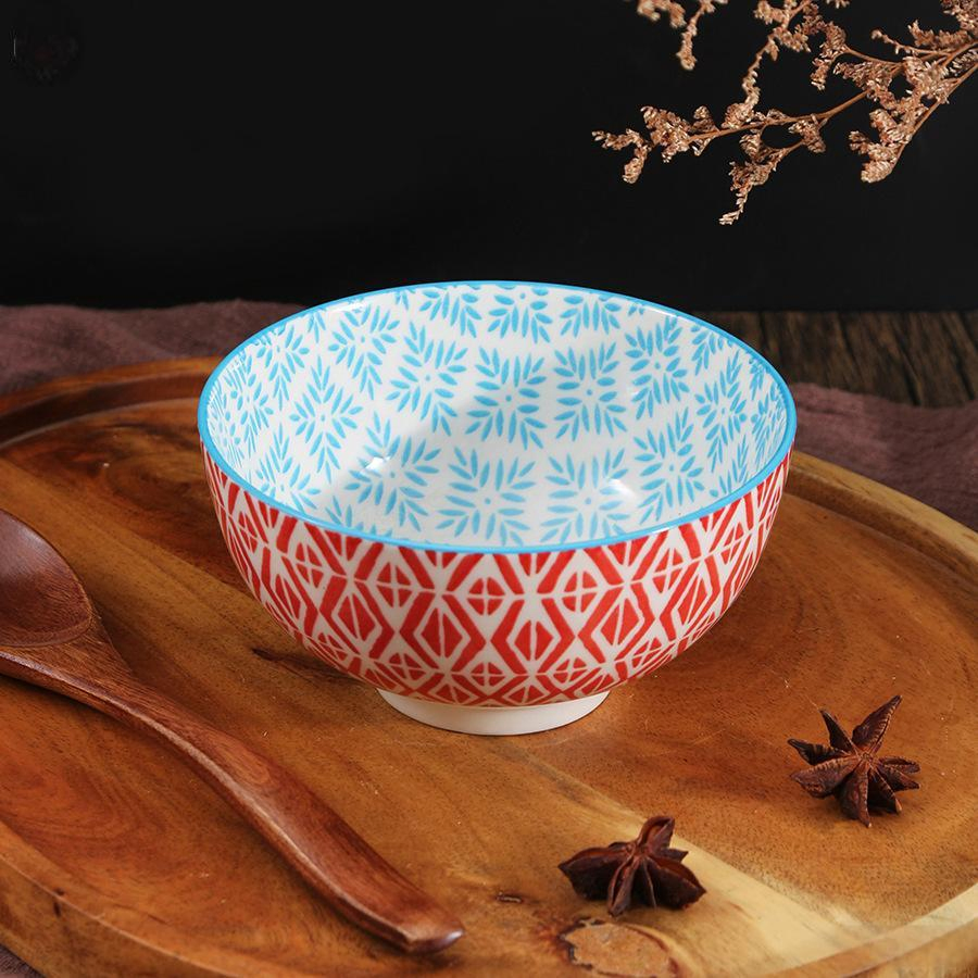 Eco-Friendly Healthy Hot Sale 4.5" Food Rice Bowl OEM&ODM Decal Two Side Pad Printing Decal Porcelainware Stoneware Ceramic Bowl Tableware