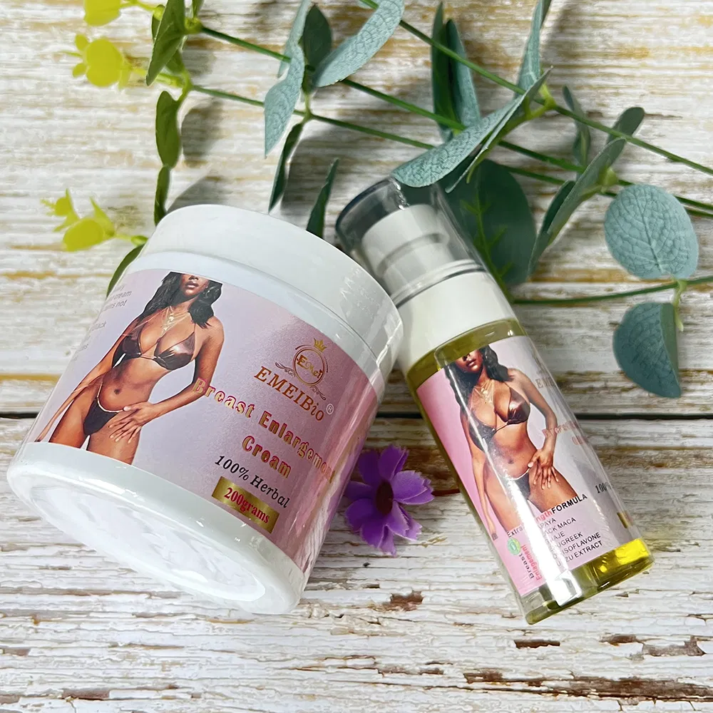Best 2 in 1 Herbal Organic No Side Effects 100% Effective Women Breast Massage Oil Plus Breast Enhancement Cream
