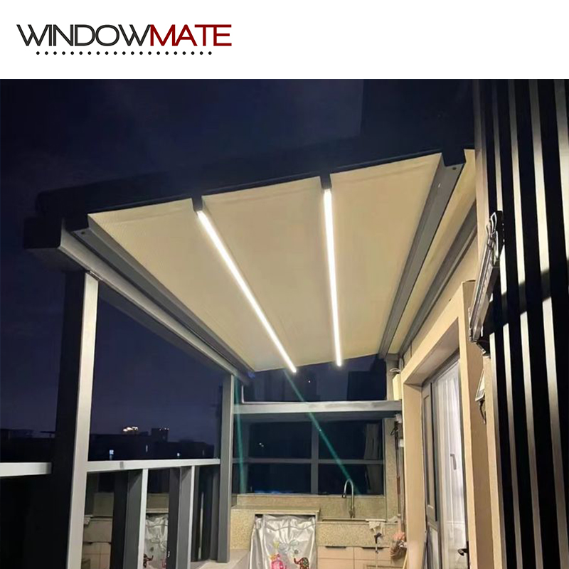 Sun Shading Adjustable Roof Awning Motorized Retractable Awning