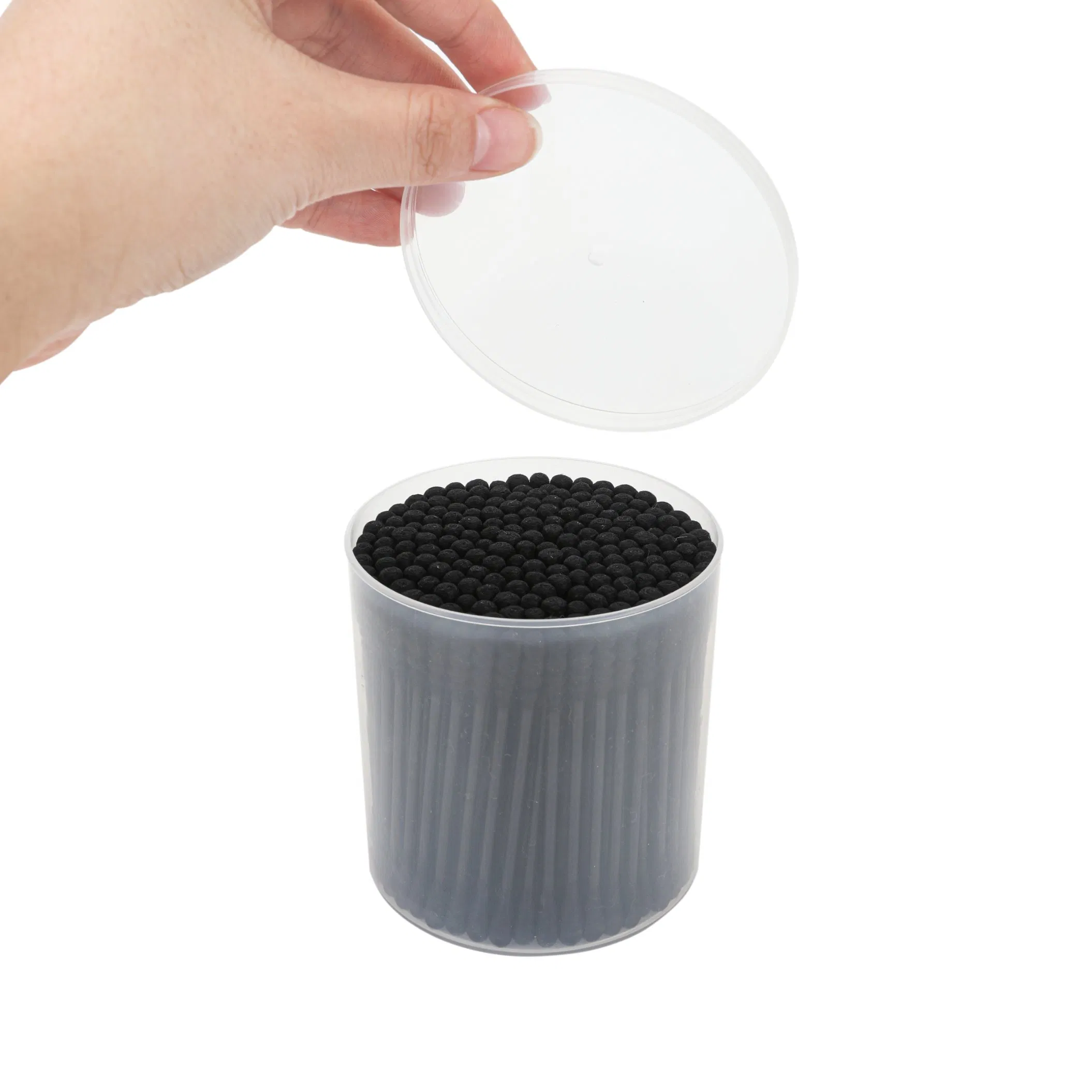 200PCS Daily Use Double Round Cotton Swab Black Paper Stick Cotton Bud with Round Box