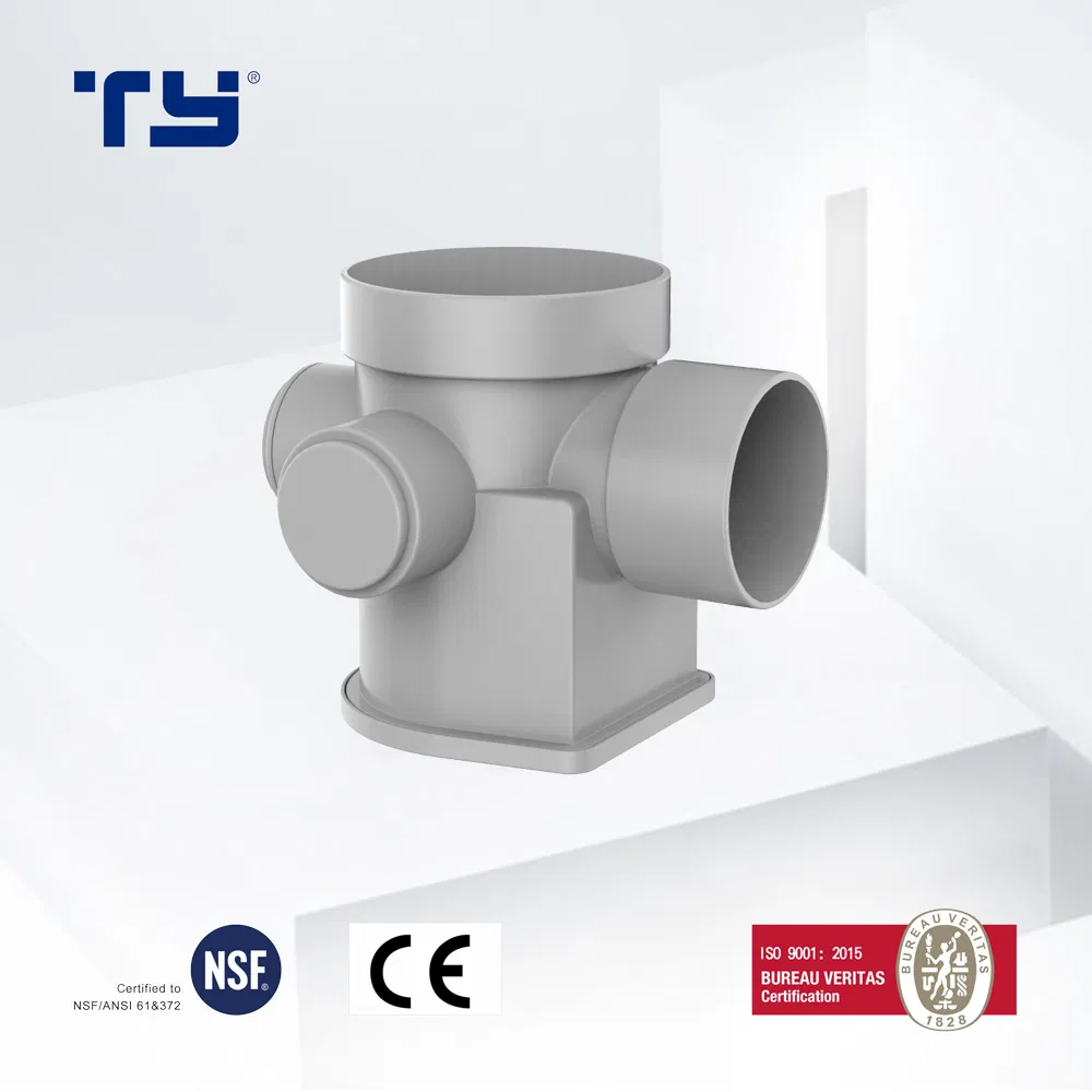 Floor Trap with Outlet of PVC-U Plastic Drainage Waste Pipe Tube Fittings Reduced Double Y Branch Elbow Tee Plug