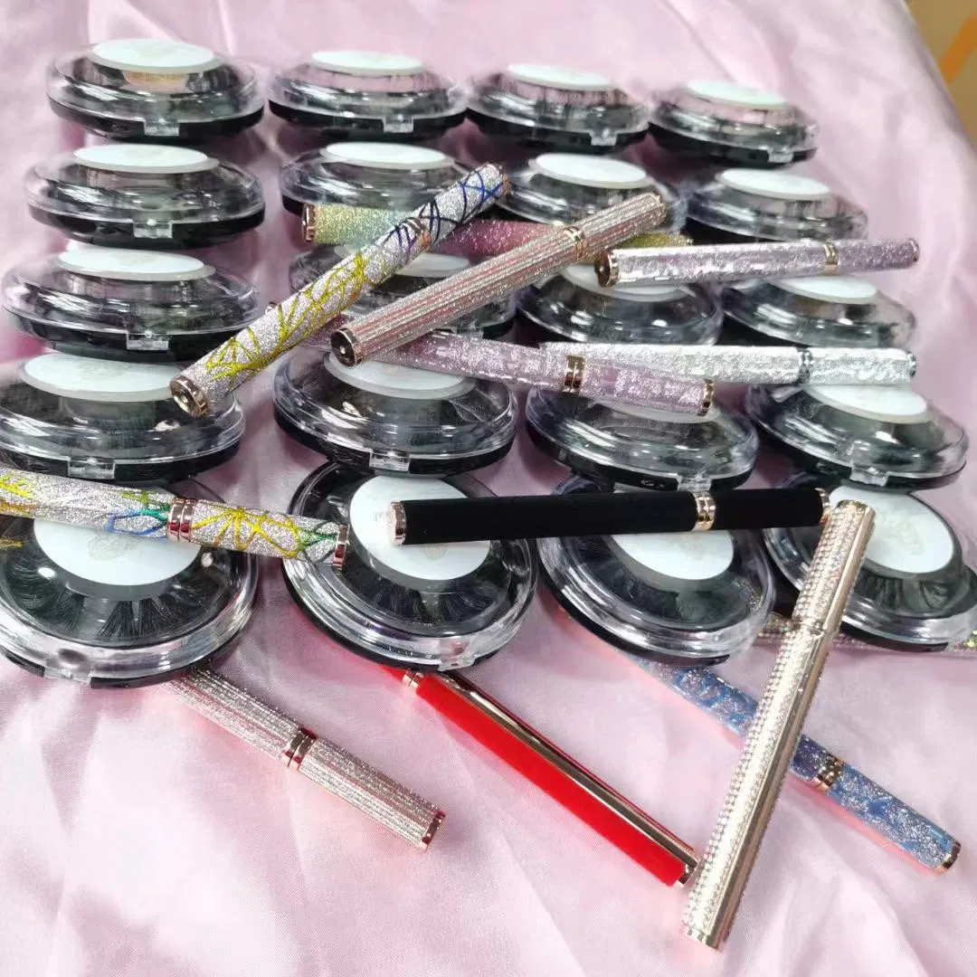Custom Packaging Box Private Label Fluffy 25 mm 3D Glue Real Mink False Eyelashes Extensions Wholesale Vendor