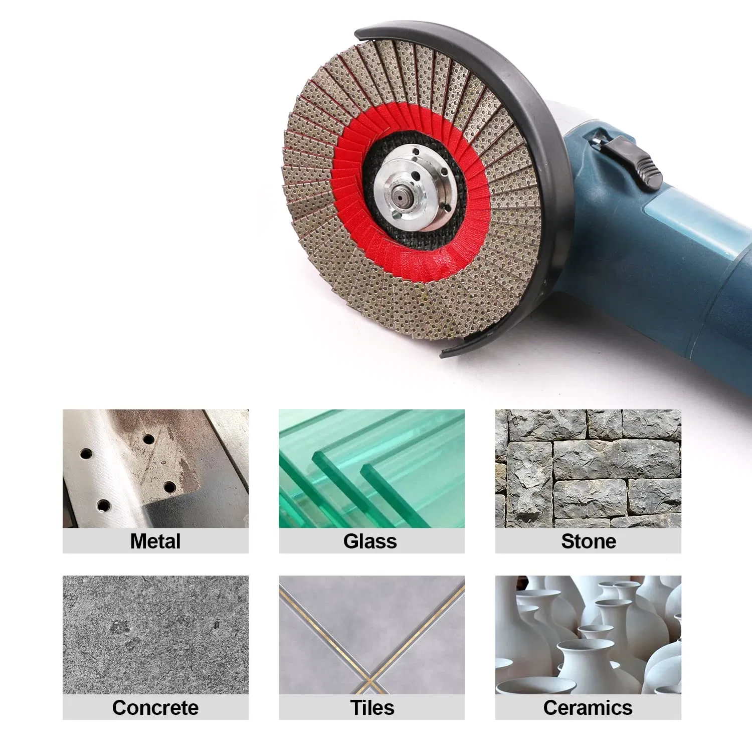 115/125mm Diamond Flap Disc Pds Diamond Sanding Discs Tiles & Natural Stone Hybrid Slats for Dry Sanding