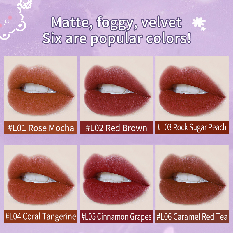 Cute Bear Multicolor Waterproof Lasting Silky Soft Red Matte Velvet Lipstick