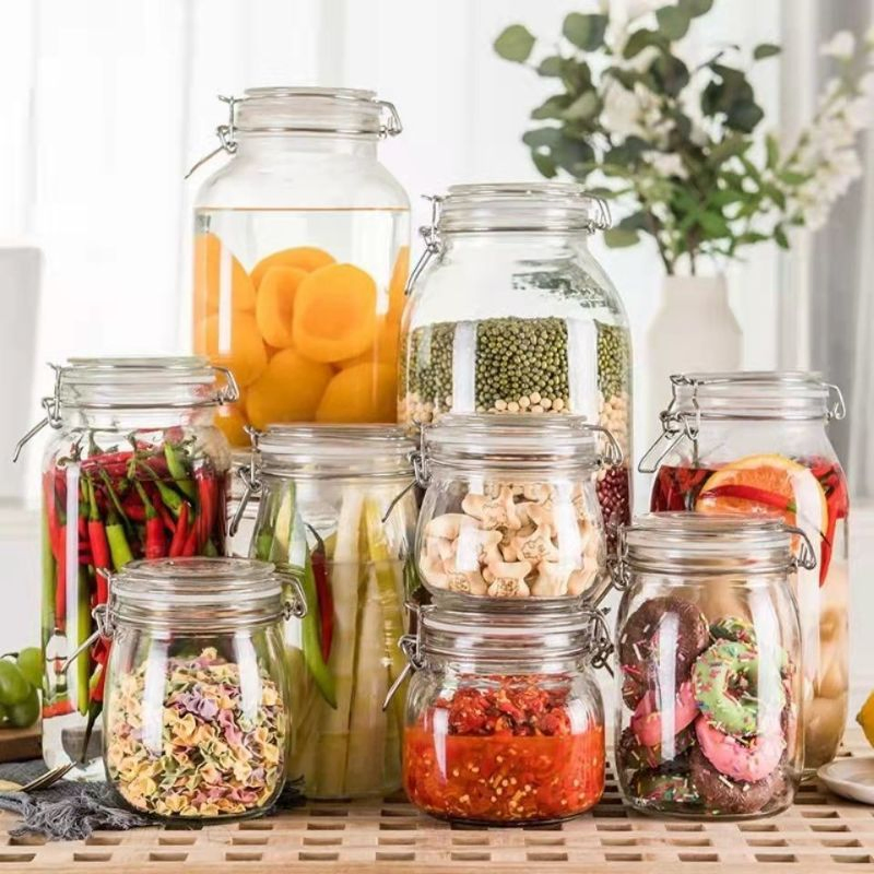 Стеклянные банки для хранения продуктов с герметичной крышкой