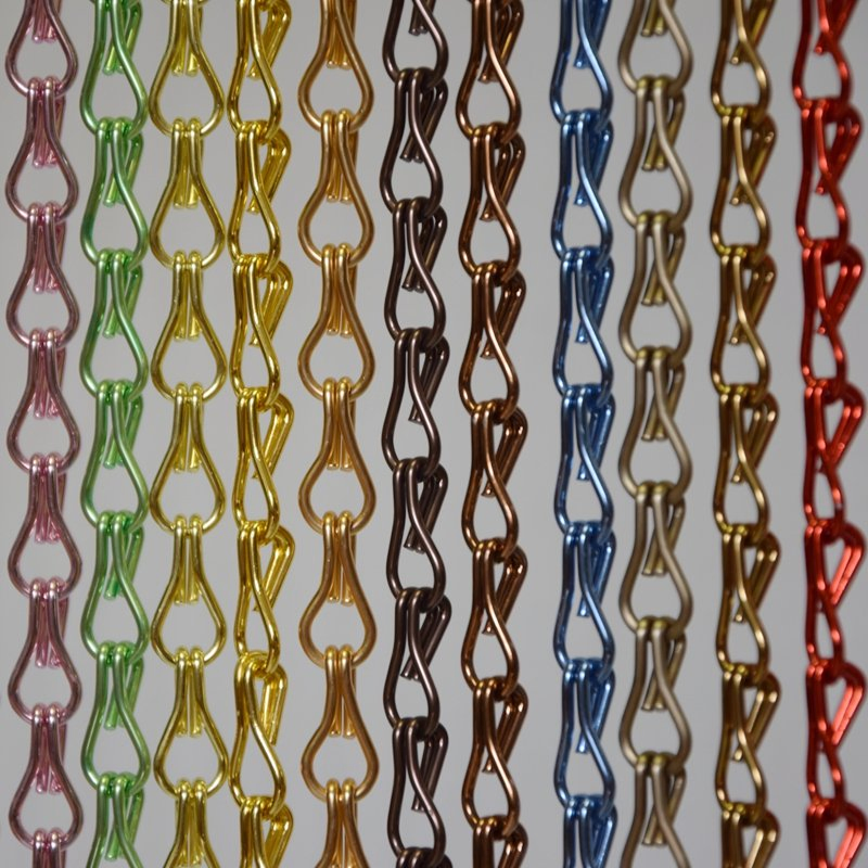 Aluminum Double Hooks Chain Fly Screen Curtain for Room Dividers/Decorative Double Hook Anodised Aluminium Luxury Fly Chain Link Door Fly Chain Curtain