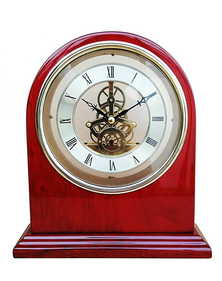 Rosewood Piano Finish Grand Skeleton Clock