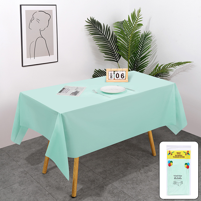 Disposable Rectangular PEVA Solid Color Table Cover Birthday Party Tablecloth for Events Wedding Table Covers Decor