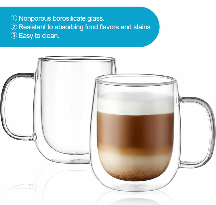 Elegant Double Wall Coffee Glass for Tea and Coffee Lovers 500ml