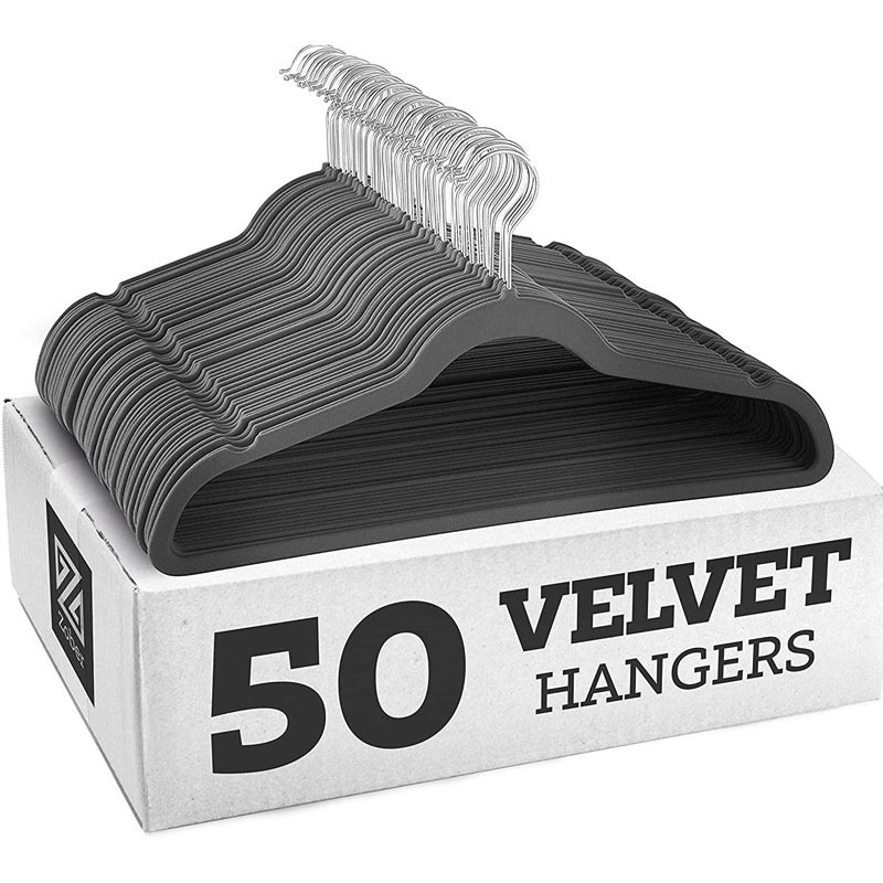 Multifunctional Non-Slip Adult Flocked Plastic Hangers with Anti-Wrinkle Function