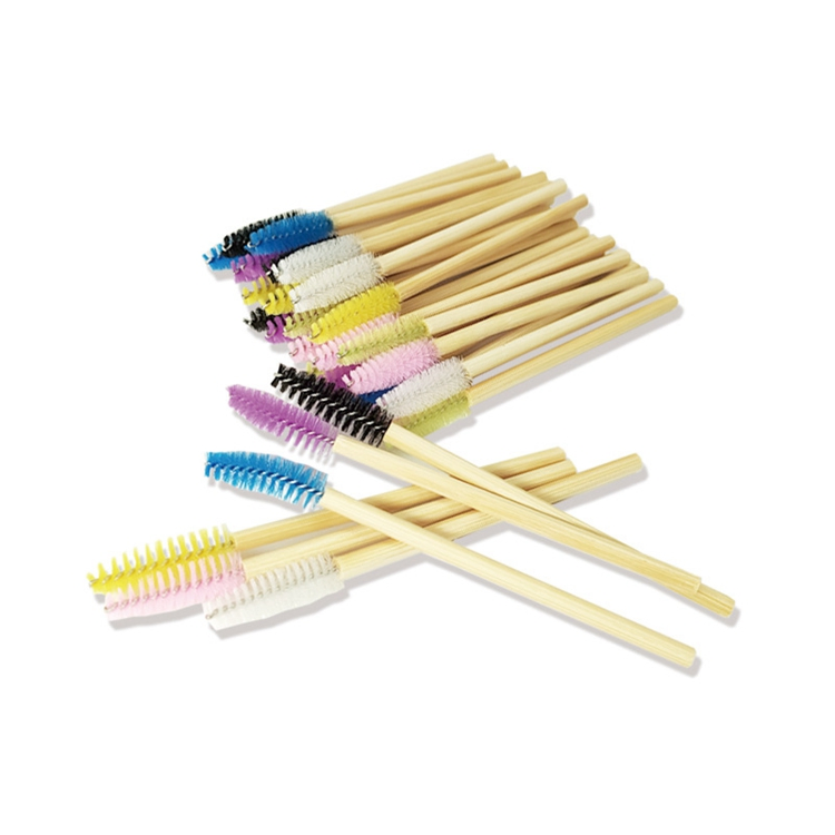 Private Label Disposable Bamboo Mascara Wand Eco-Friendly Eyelash Extensions Brush