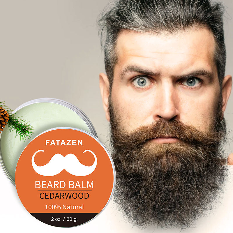 Private Label Natural Organic Cedarwood Bee Wax Beard Balm with Vegan Ingredient Cedar Argan Oil Beard Mustache Care for Men